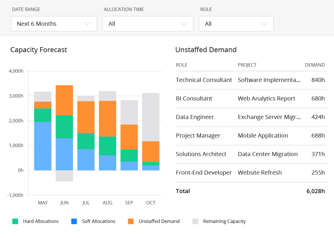 software for resource and capacity forecasting 